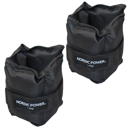 Fußgelenkgewichte 0,5 Kg im Set, Schwarzes Neopren, 2 Stück - NORDIC POWER