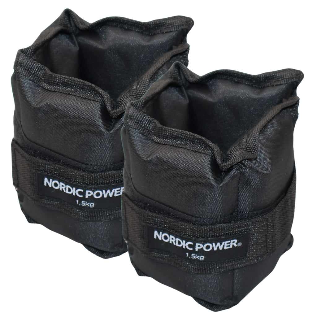 Fußgelenkgewichte 0,5 Kg im Set, Schwarzes Neopren, 2 Stück - NORDIC POWER