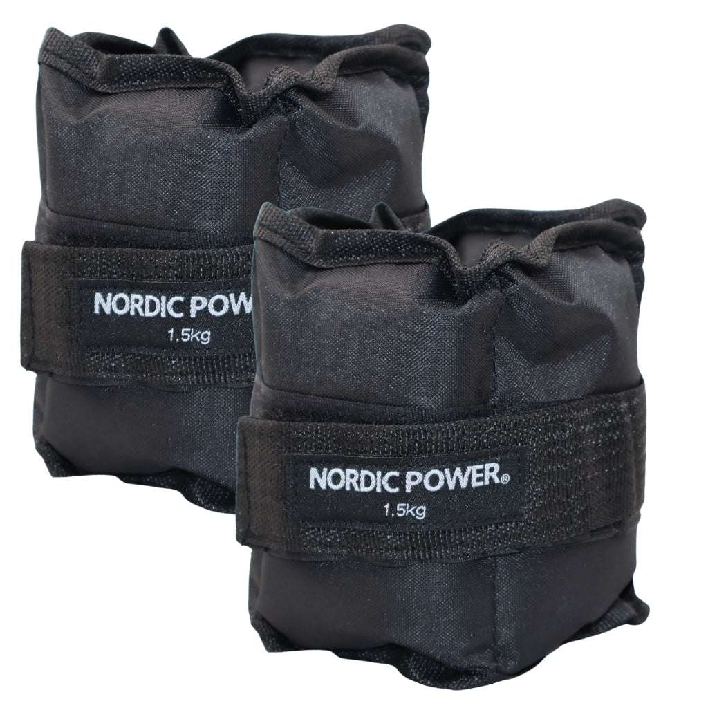 Fußgelenkgewichte 0,5 Kg im Set, Schwarzes Neopren, 2 Stück - NORDIC POWER