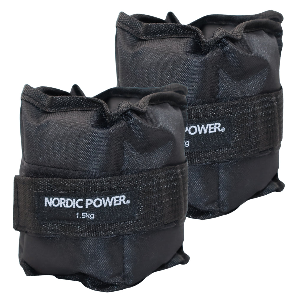 Fußgelenkgewichte 0,5 Kg im Set, Schwarzes Neopren, 2 Stück - NORDIC POWER