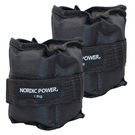 Fußgelenkgewichte 0,5 Kg im Set, Schwarzes Neopren, 2 Stück - NORDIC POWER