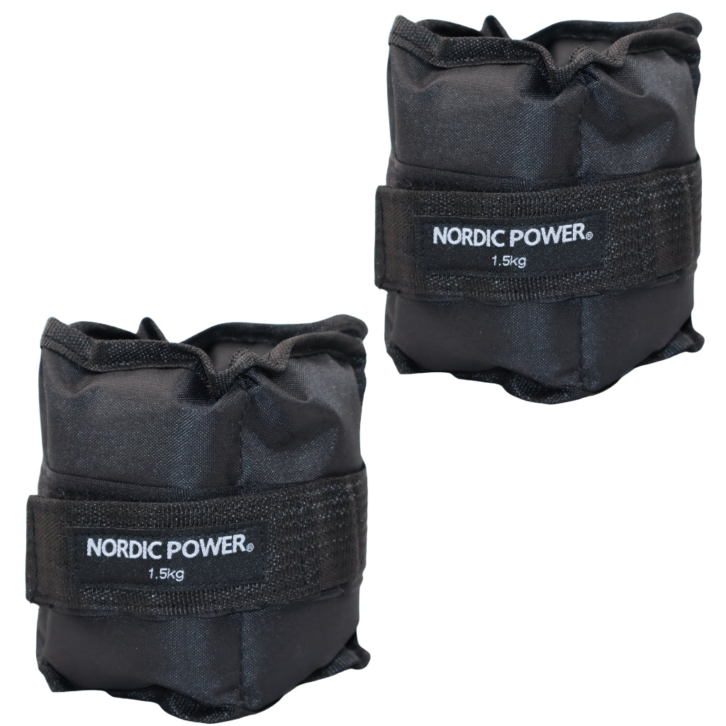 Fußgelenkgewichte 0,5 Kg im Set, Schwarzes Neopren, 2 Stück - NORDIC POWER
