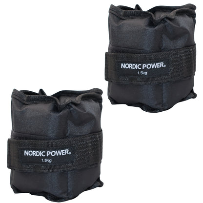 Fußgelenkgewichte 0,5 Kg im Set, Schwarzes Neopren, 2 Stück - NORDIC POWER