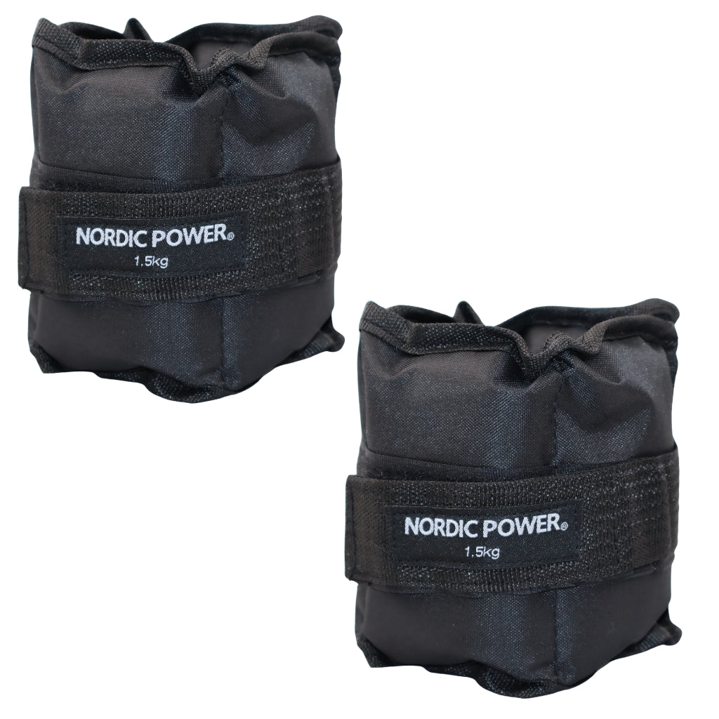 Fußgelenkgewichte 0,5 Kg im Set, Schwarzes Neopren, 2 Stück - NORDIC POWER