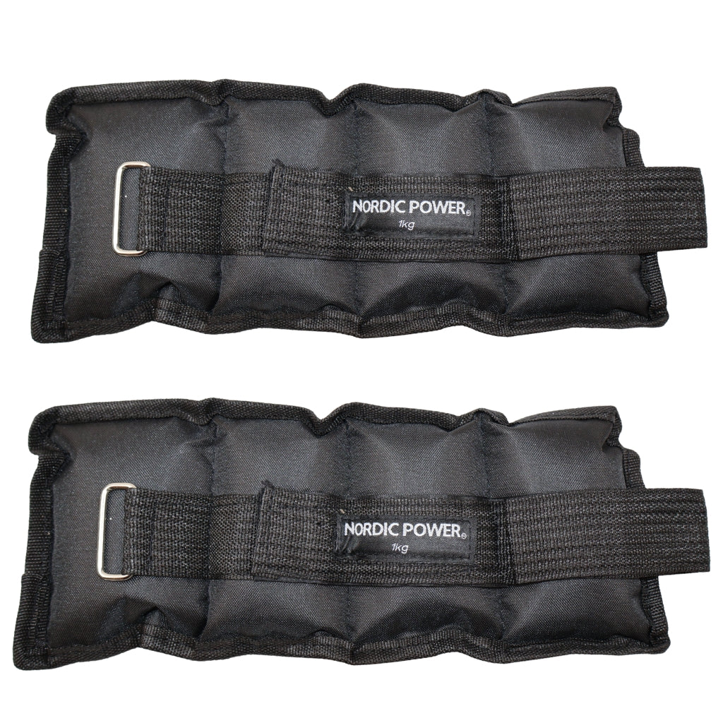 Knöchelgewichte 1 kg. Set, Black Oxford, 2 Stück - NORDIC POWER