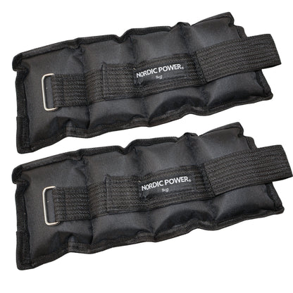 Knöchelgewichte 1 kg. Set, Black Oxford, 2 Stück - NORDIC POWER