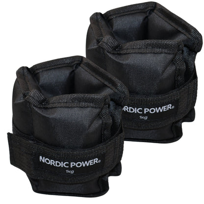 Knöchelgewichte 1 kg. Set, Black Oxford, 2 Stück - NORDIC POWER
