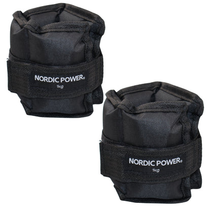 Knöchelgewichte 1 kg. Set, Black Oxford, 2 Stück - NORDIC POWER