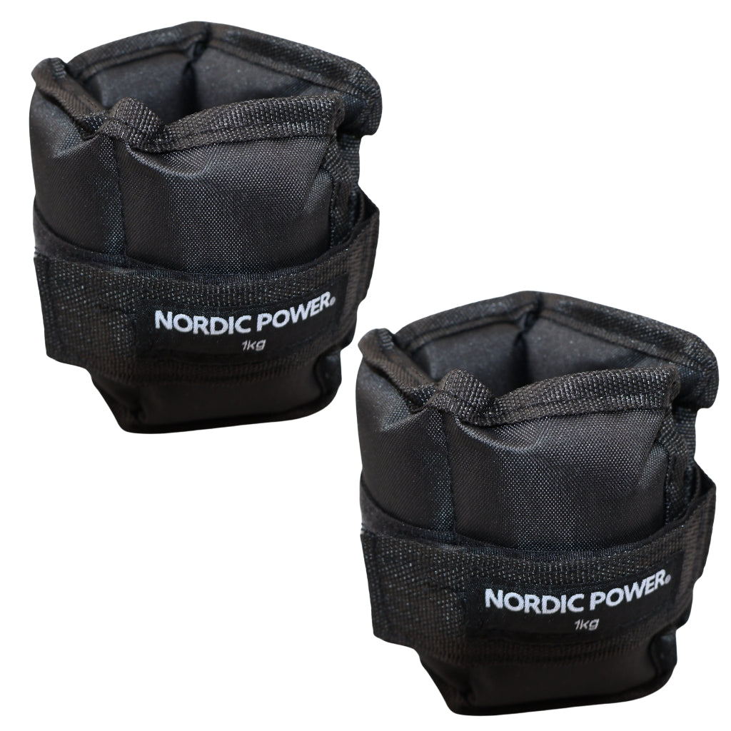 Knöchelgewichte 1 kg. Set, Black Oxford, 2 Stück - NORDIC POWER