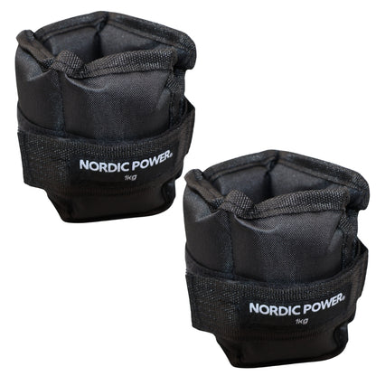 Knöchelgewichte 1 kg. Set, Black Oxford, 2 Stück - NORDIC POWER
