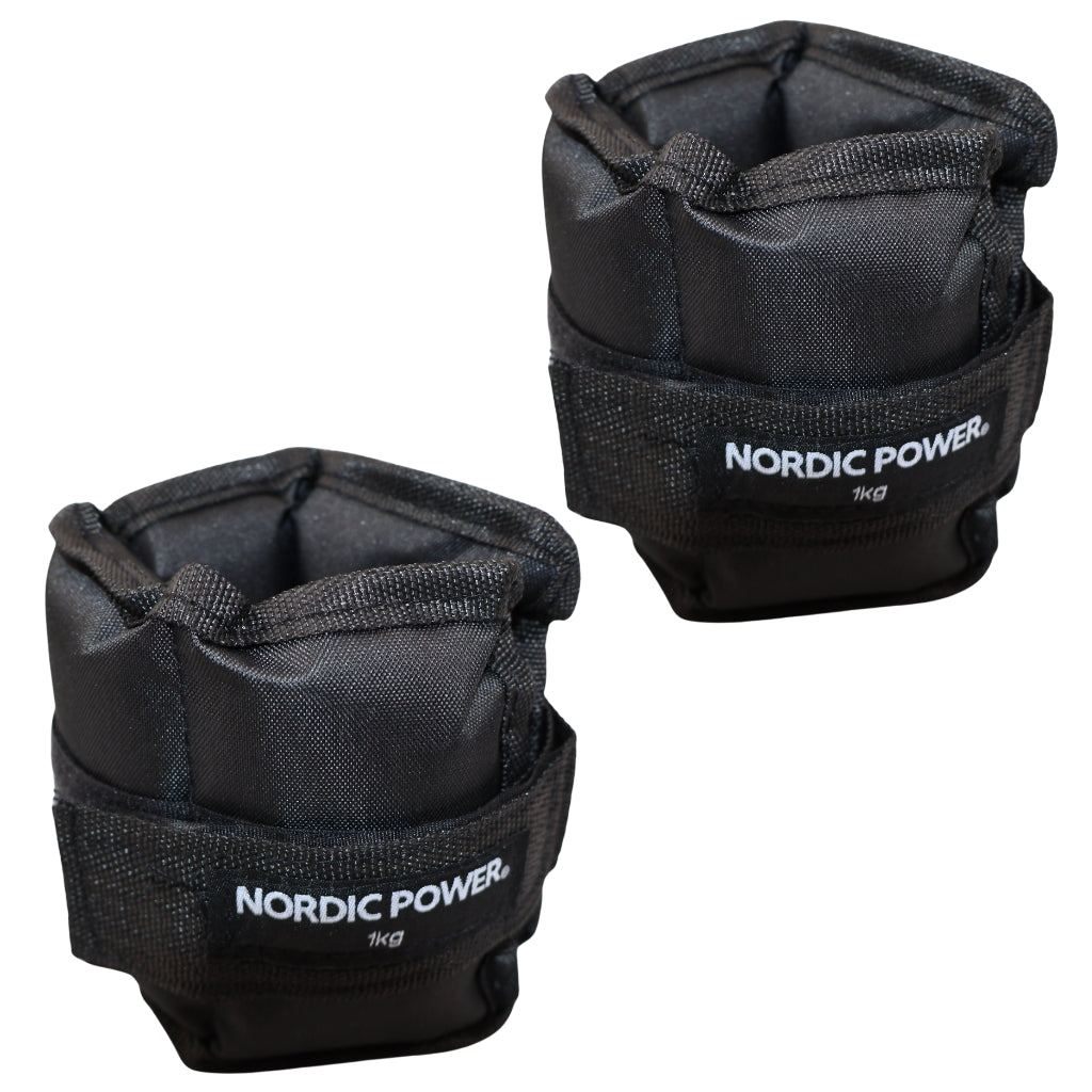 Knöchelgewichte 1 kg. Set, Black Oxford, 2 Stück - NORDIC POWER