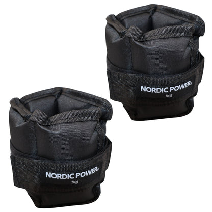 Knöchelgewichte 1 kg. Set, Black Oxford, 2 Stück - NORDIC POWER