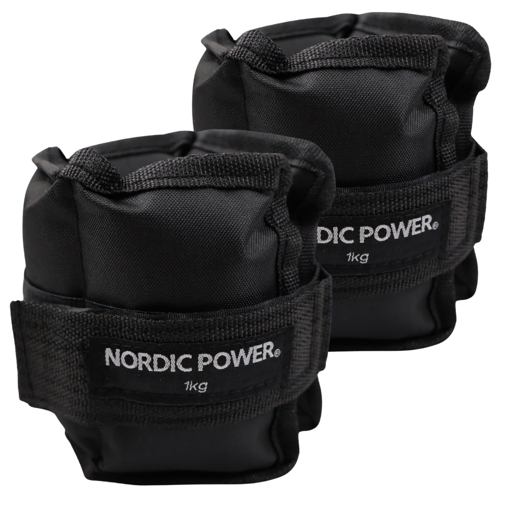 Knöchelgewichte 1 kg. Set, Black Oxford, 2 Stück - NORDIC POWER