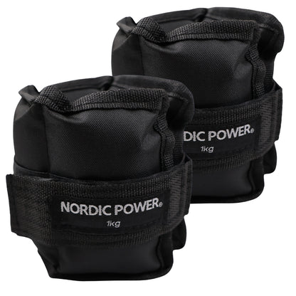 Knöchelgewichte 1 kg. Set, Black Oxford, 2 Stück - NORDIC POWER