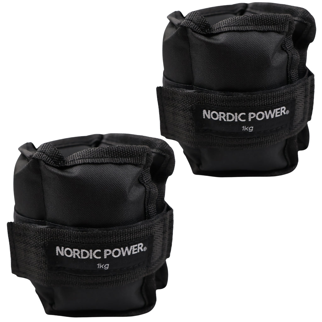 Knöchelgewichte 1 kg. Set, Black Oxford, 2 Stück - NORDIC POWER