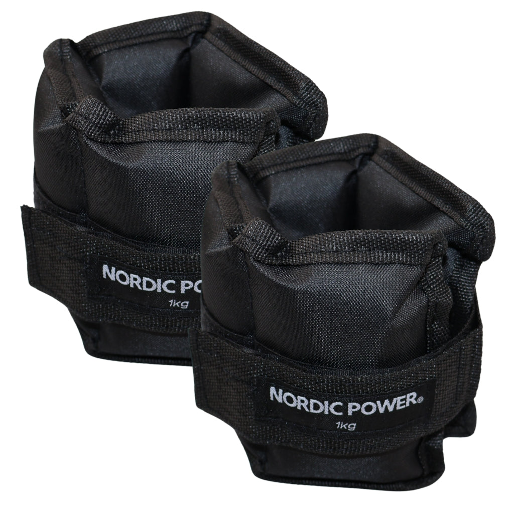 Knöchelgewichte 1 kg. Set, Black Oxford, 2 Stück - NORDIC POWER