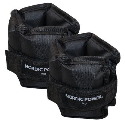 Knöchelgewichte 1 kg. Set, Black Oxford, 2 Stück - NORDIC POWER