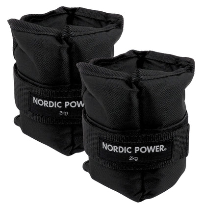 Fußgelenkgewichte 2 kg. Set, Black Oxford, 2-teilig - NORDIC POWER 