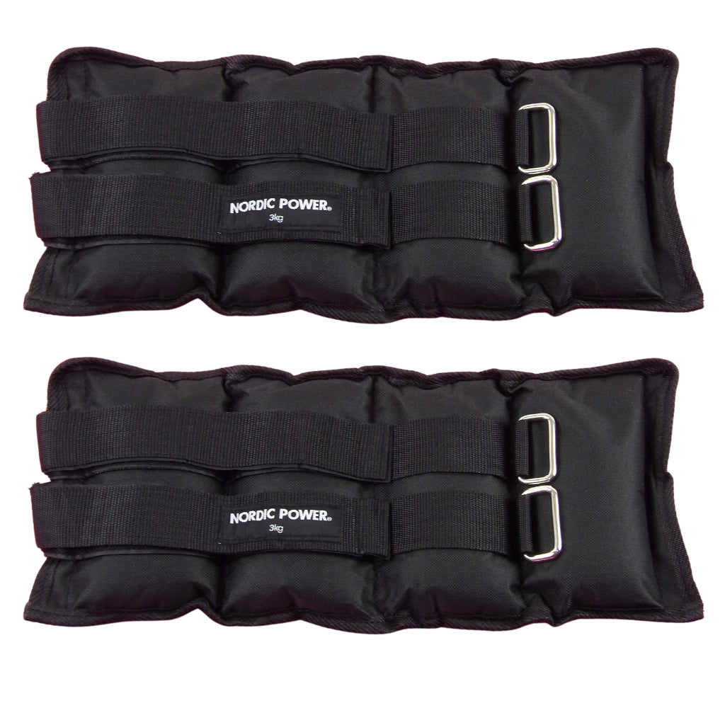 Fußgelenkgewichte 3 kg. Set, Black Oxford, 2 Stück - NORDIC POWER