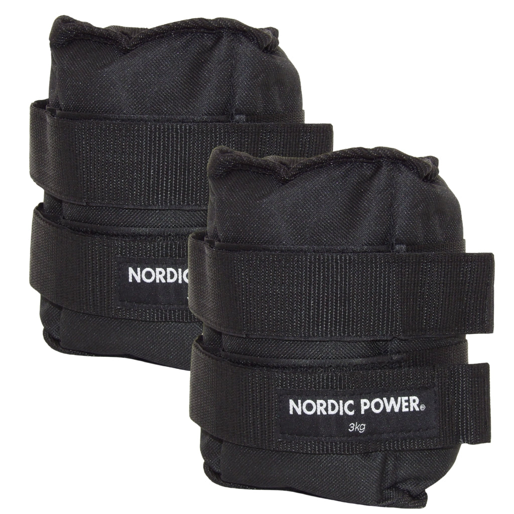Fußgelenkgewichte 3 kg. Set, Black Oxford, 2 Stück - NORDIC POWER