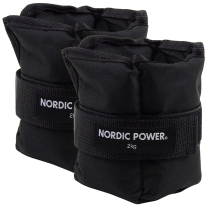 Fußgelenkgewichte 2 kg. Set, Black Oxford, 2-teilig - NORDIC POWER 