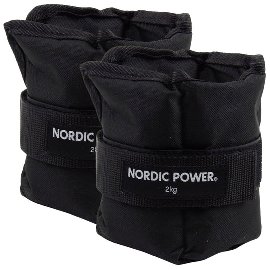 Fußgelenkgewichte 2 kg. Set, Black Oxford, 2-teilig - NORDIC POWER 