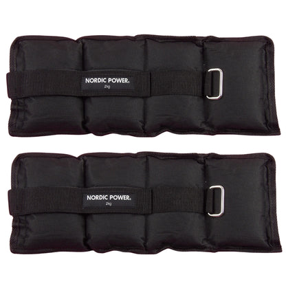 Fußgelenkgewichte 2 kg. Set, Black Oxford, 2-teilig - NORDIC POWER 