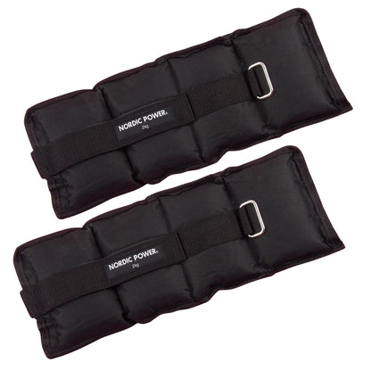 Fußgelenkgewichte 2 kg. Set, Black Oxford, 2-teilig - NORDIC POWER 