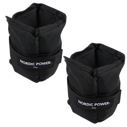 Fußgelenkgewichte 2 kg. Set, Black Oxford, 2-teilig - NORDIC POWER 