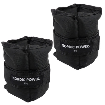 Fußgelenkgewichte 2 kg. Set, Black Oxford, 2-teilig - NORDIC POWER 