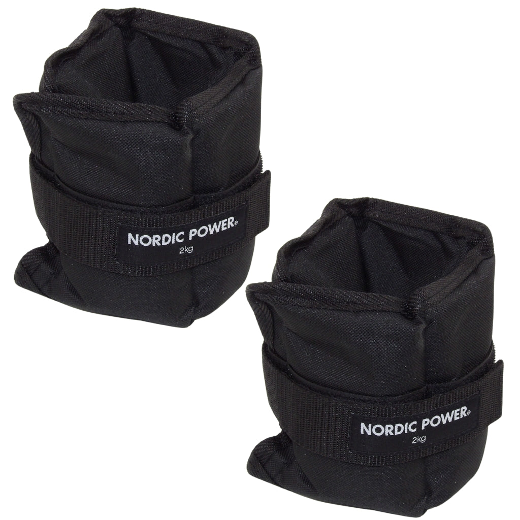 Fußgelenkgewichte 2 kg. Set, Black Oxford, 2-teilig - NORDIC POWER 