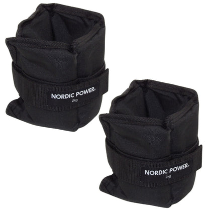 Fußgelenkgewichte 2 kg. Set, Black Oxford, 2-teilig - NORDIC POWER 