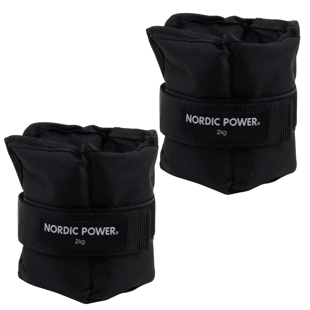 Fußgelenkgewichte 2 kg. Set, Black Oxford, 2-teilig - NORDIC POWER 