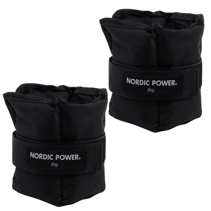 Fußgelenkgewichte 2 kg. Set, Black Oxford, 2-teilig - NORDIC POWER 