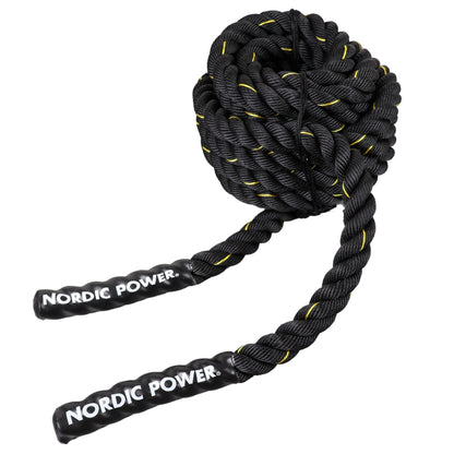 Tilbud Battle rope 9 Meter / 38 mm, NORDIC POWER, Perfekt Til Core Træningsøvelser - Maxis.dk
