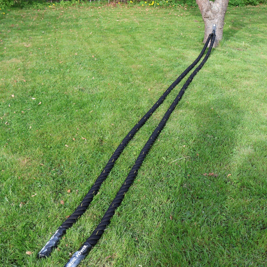 Battlerope 9 Meter, Ø38 mm, Schwarz mit gelber Kordel - NORDIC POWER - ANGEBOT