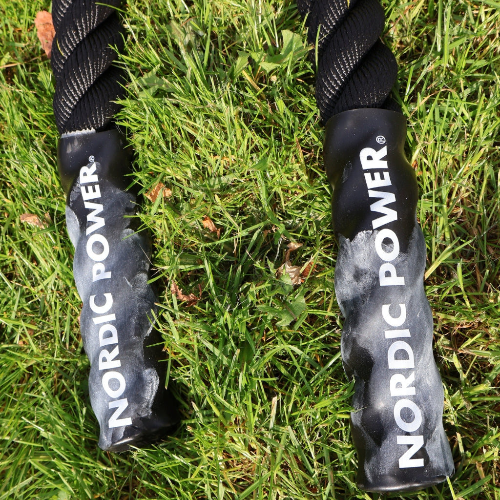 Battlerope 9 Meter, Ø38 mm, Schwarz mit gelber Kordel - NORDIC POWER - ANGEBOT