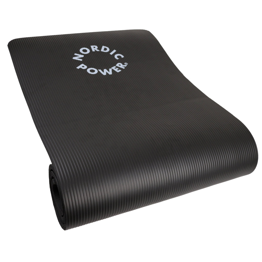 Trainingsmatte Schwarz 1,5 cm dick, mit Tasche - NORDIC POWER