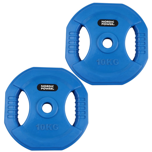 2 Stk. Bodypump Hantelscheiben 10 kg. Blau, PRO, Ø30 mm - NORDIC POWER