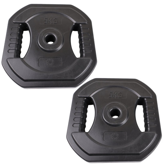 2 Stk. Bodypump Hantelscheiben 5 Kg. SCHWARZ - NORDIC POWER - Ø25 mm