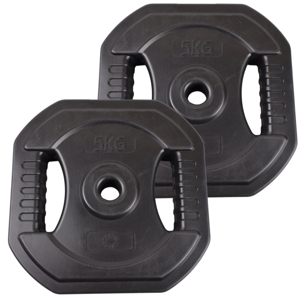 2 Stk. Bodypump Hantelscheiben 5 Kg. SCHWARZ - NORDIC POWER - Ø25 mm