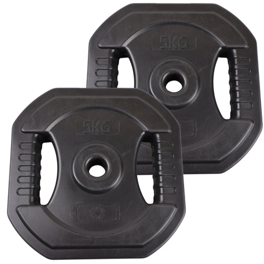 2 Stk. Bodypump Hantelscheiben 5 Kg. SCHWARZ - NORDIC POWER - Ø25 mm