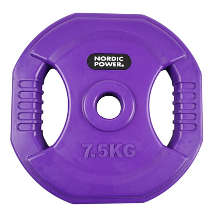Bodypump Gewichtsplatte 7,5 Kg. Lila PRO – NORDIC POWER – 1 Stück – Ø30 mm.