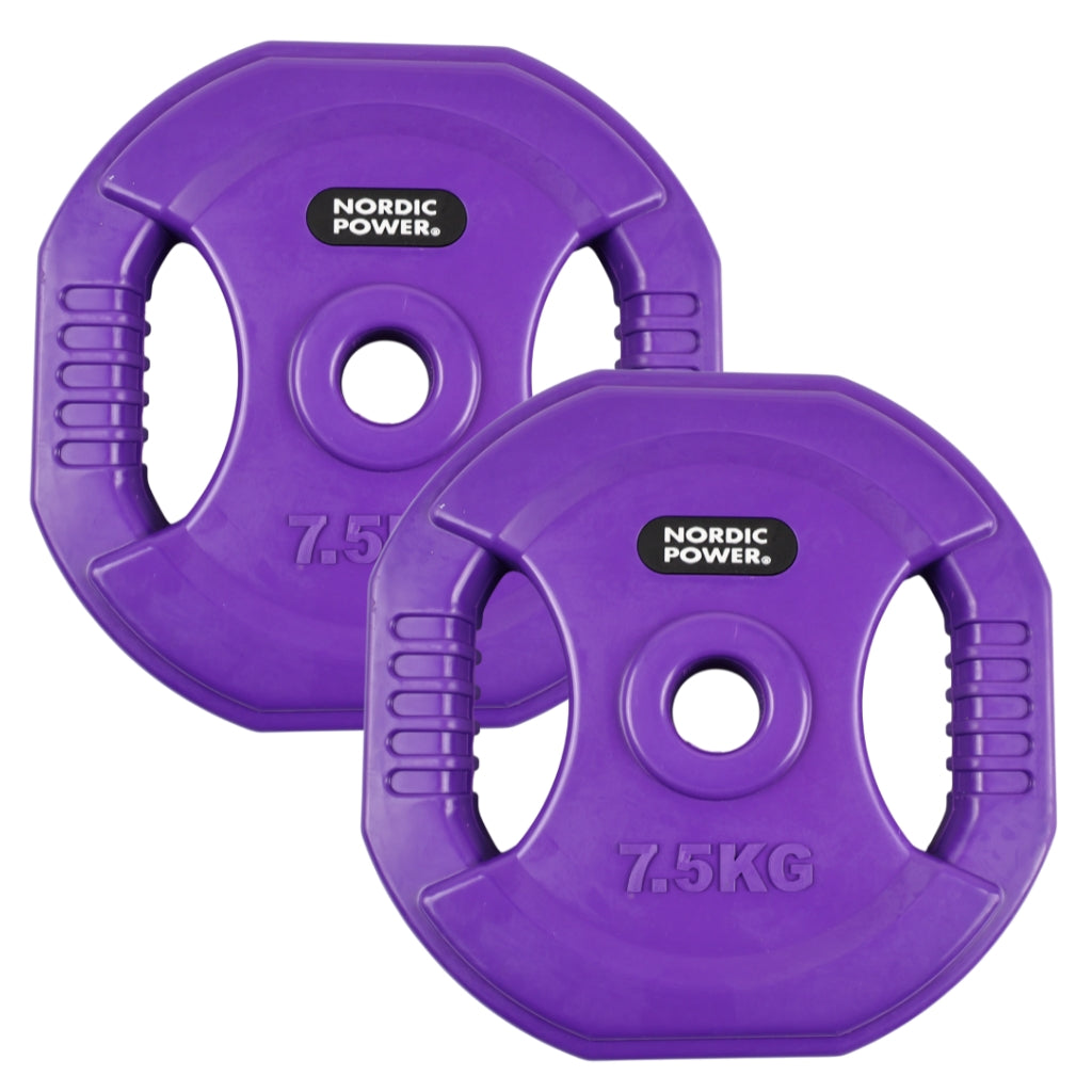 2 Stk. Bodypump Hantelscheiben 7,5 Kg. Lila PRO, Ø30 mm - NORDIC POWER