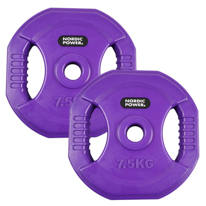 Bodypump Gewichtsplatte 7,5 Kg. Lila PRO – NORDIC POWER – 1 Stück – Ø30 mm.
