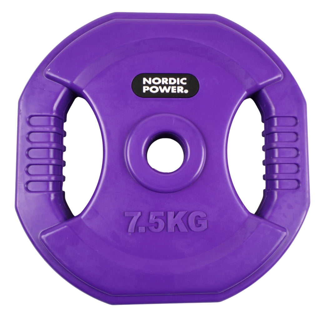 2 Stk. Bodypump Hantelscheiben 7,5 Kg. Lila PRO, Ø30 mm - NORDIC POWER