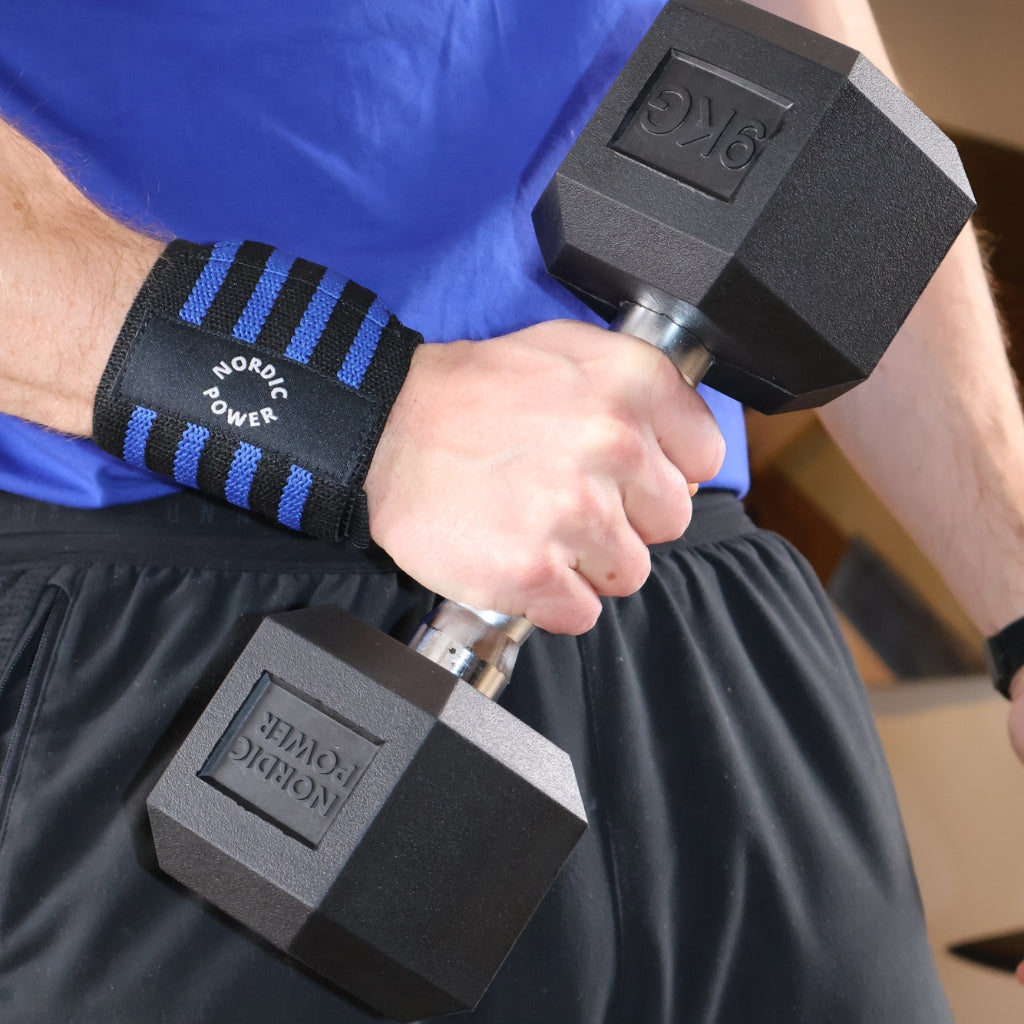 Handgelenkstütze / Handgelenkbandage Blau 2 Stück - NORDIC POWER - Restbestand