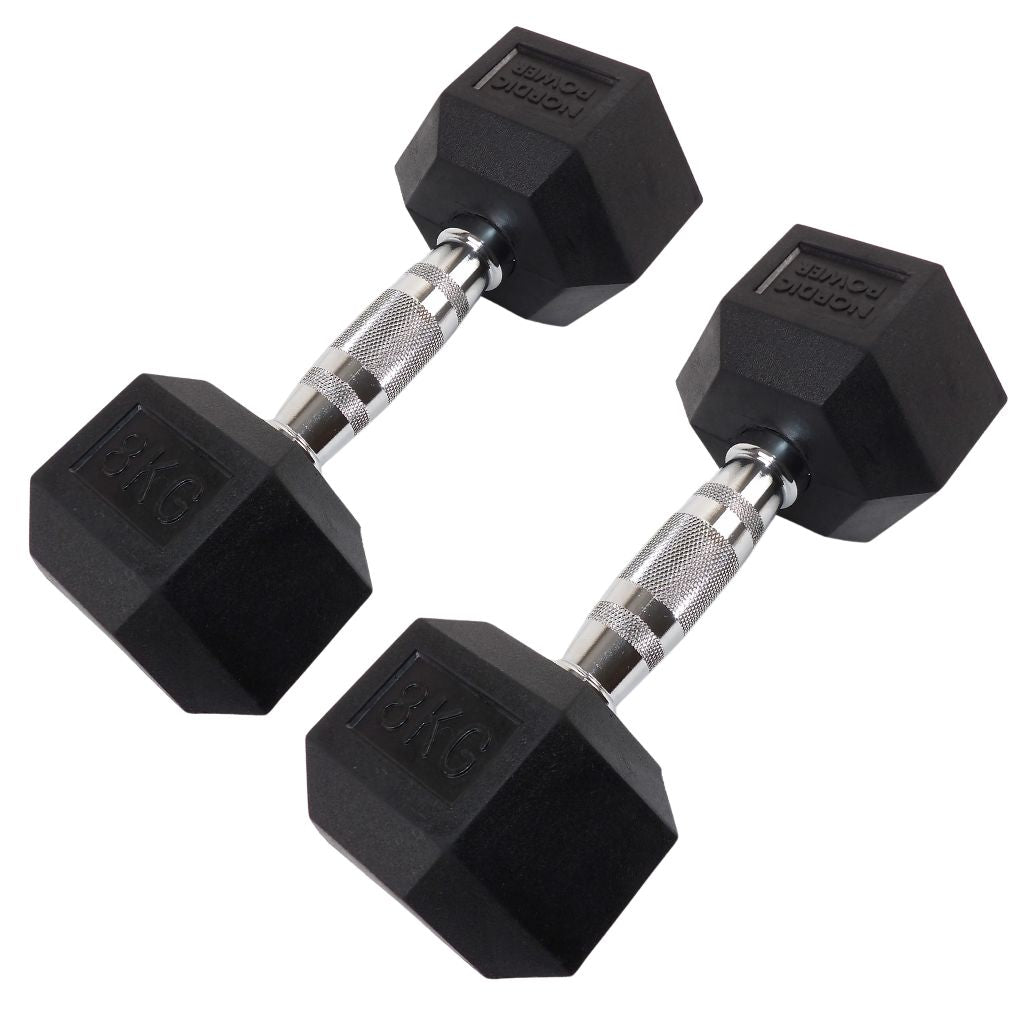 2 x 8 kg Hexagon-Hanteln - NORDIC POWER