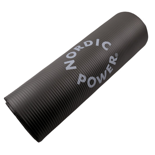 Trainingsmatte Schwarz 1,5 cm dick, mit Tasche - NORDIC POWER