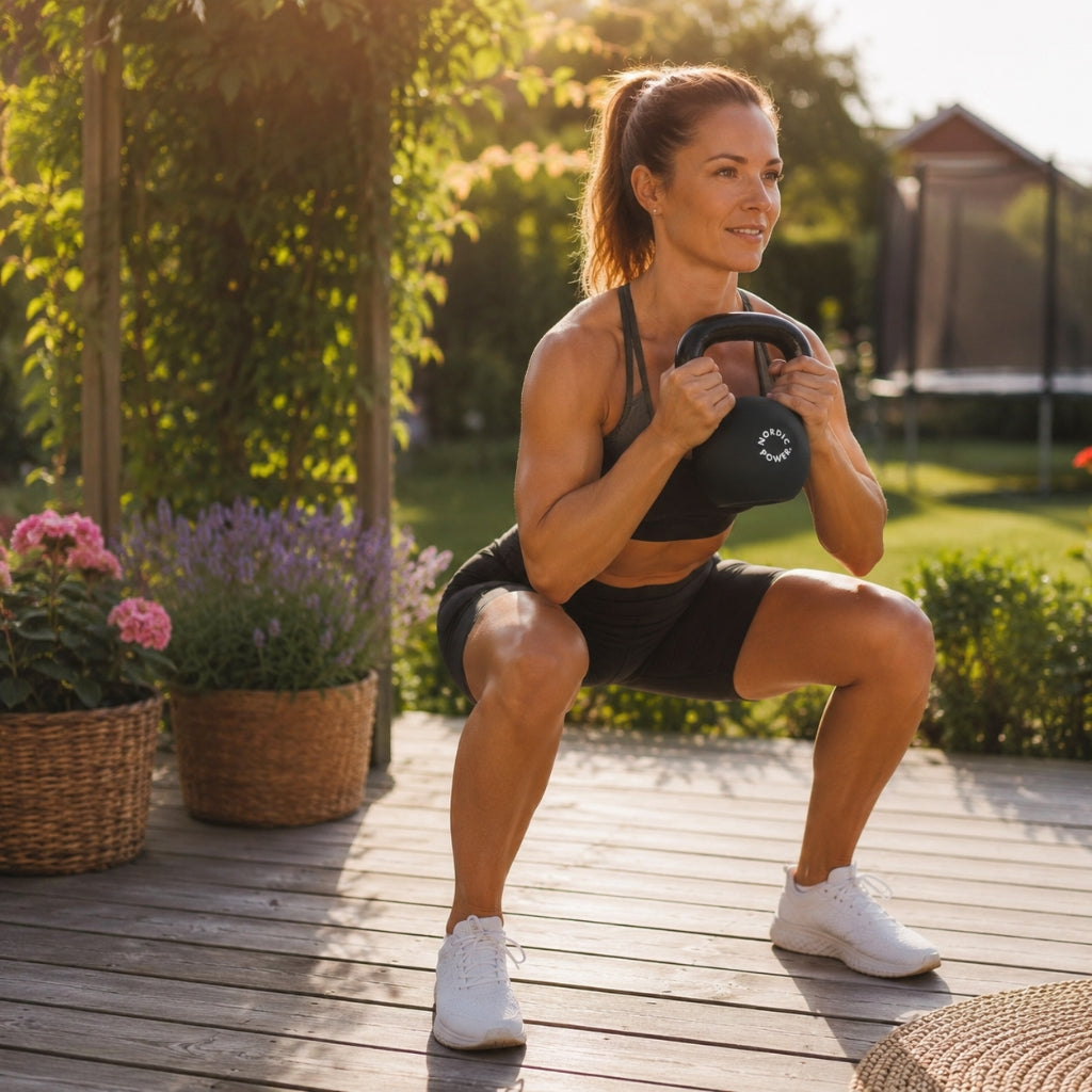 Kettlebell 10 Kg. Gusseisen und Neopren - NORDIC POWER
